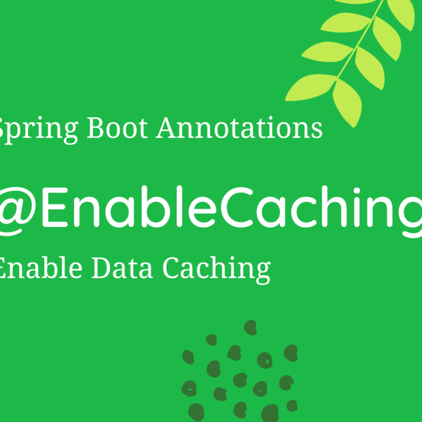 @EnableCaching Annotation